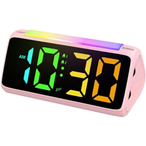 Cadran Réveil Enfant Électronique et Coloré - Intègre une Veilleuse LED aux Couleurs Variées, Réglable, et se Recharge par USB - Idéal pour les Routines du Coucher et du Lever