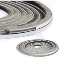 Sliding Door Brush Seal, 5 m (L) x 9 mm (W) x 23 mm (D) Brush Seal Adhesive Brush Seal Self-Adhesive Brush Strip, Window Seal for Phonic Solation Doors, for Sliding Doors and Windows (Grey)