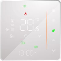 Thermostat WiFi - Thermostat de Chauffage au Sol - Prise en Charge de la Commande par Application - Commande vocale Compatible avec Alexa/Google Home - pour la préparation de l'eau Chaude(Blanc)