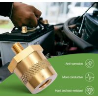 Mikqky Lot De 2 Adaptateurs Bornes Batterie M8 En Laiton - Positif + Négatif Avec Vis Et Rondelles Pour Batteries Lithium Voiture, Yacht, Camion