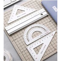 Kit Règles D'Échelle En Métal Pour Architectes Et Dessin Technique - Rapporteur, Équerres 30°/60° Et 45°/90°, Règle 15cm - 14