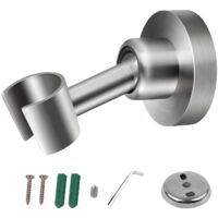 Support de Douche, Support Douche en Acier Inoxydable, Rotation Sphérique pour Ajuster Support Douche Mural, Installation Perforée, L'angle peut Être Ajusté Selon les Besoins