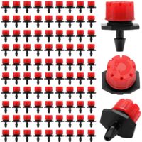 90 Pièces Goutteur Irrigation Réglable, Goutte à Goutte Dripper Micro en Plastique pour Egouttement, Tête de Gicleurs D'irrigation pour Parterres de Fleurs, Jardins, Pelouse à Plante, Rouge