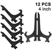 Lot de 12 chevalets en plastique porte-assiettes - Présentoirs pour la présentation des assiettes à collectionner