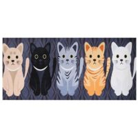 Tapis de Cuisine Devant Évier Lavable Antidérapant en Flanelle - Motif Chat, Long et Absorbant, Antifatigue - Dimensions 40x60 cm
