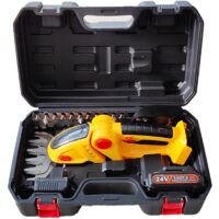 Taille-Haie Électrique Rechargeable avec Coffret Jaune - Idéal pour l'Entretien des Haies et Arbustes