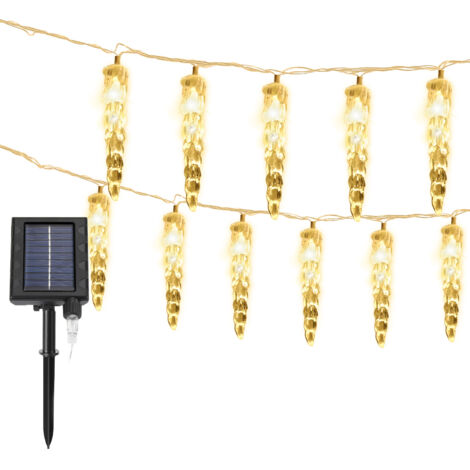 TolleTour Guirlande Lumineuse Noël Solaire LED Glaçons 10 m 80 LED – Pour Intérieur et Extérieur – IP44 – 8 Modes – Blanc Chaud (1/5)