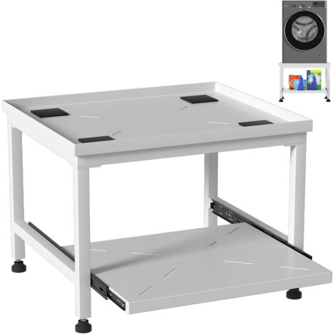TolleTour Socle pour machine à laver avec étagère Supports pour machine à laver Blanc 63x54x45.5cm