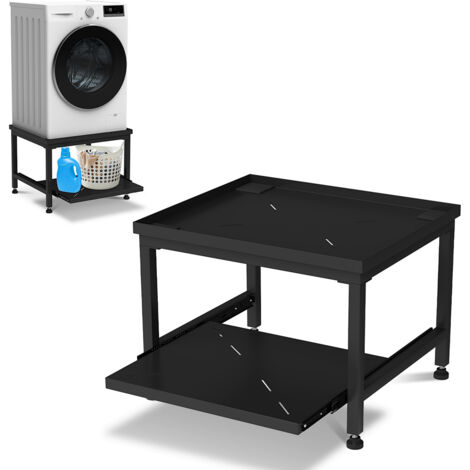 TolleTour Socle pour machine à laver avec étagère Supports pour machine à laver Noir 63x54x45.5cm (1/5)