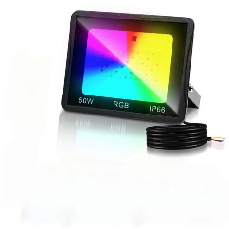 YOJZMA Projecteur LED Extérieur 30W RGB Avec Télécommande - 16 Couleurs IP66 Étanche