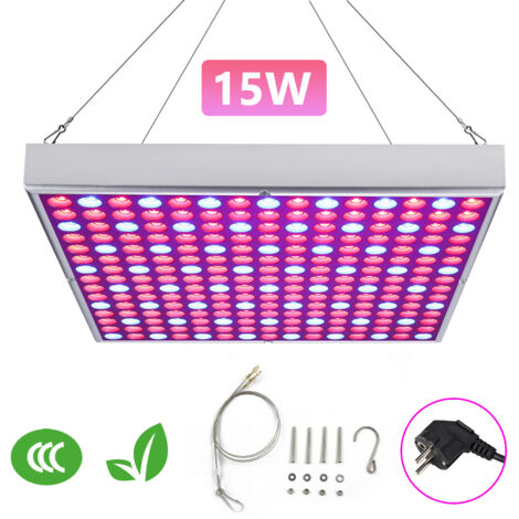 TolleTour Lampe LED pour jardin et serre 15W – 225 LEDs rouge et bleu plein spectre, pour serre, jardin, fleurs et culture indoor