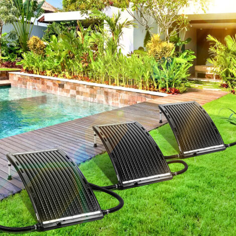TolleTour 3X Système de chauffage pour piscine - Magnifique Panneau de chauffage solaire de piscine courbé 110x65 cm