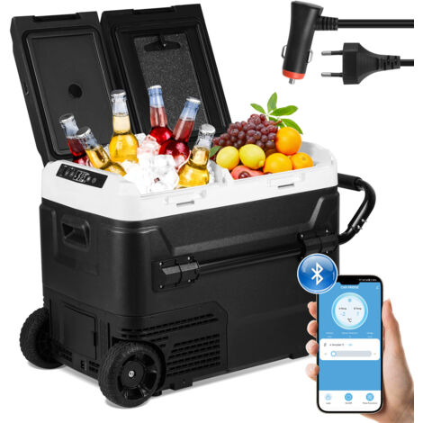 TolleTour Glacière à compresseur 50L Glacière électrique 12V/240V avec Commande APP pour Refroidir, congeler et Maintenir au Chaud Réfrigérateur jusqu'à -20 °C
