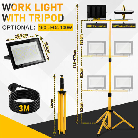 Lampe Sur Pied Projecteur LED Chantier Portable Yofuly 2x100W - 15