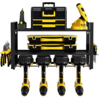 TolleTour Support mural pour rangement d’outils,Étagère de rangement pour perceuse électrique avec batterie, support pour perceuse à percussion robuste, organisateur de tournevis, support mural pour o