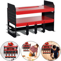 TolleTour Rangement d'outils accessoires d'atelier système d'organisation outils électriques organisateur d'outils en fer support à outils à deux couches avec 4 porte-forets des deux côtés porte-outil