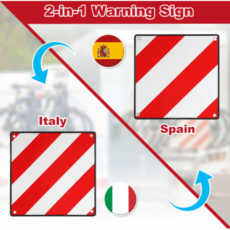 Wiltec Pannello Per Carichi Sporgenti Italia E Spagna Alluminio 50x50cm Per Portapacchi Posteriore 92115356 - Foto 10