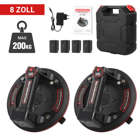 TolleTour 2x Ventosa elettrica Ventosa elettrica ultra adesiva per piastrelle con una forza di aspirazione di 200 kg Ventosa elettrica