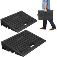 TolleTour Set di 2 Rampa di carico con maniglie, rampa portatile in gomma da marciapiede alta 11 cm per auto, moto, sedie a rotelle 49x30x11cm