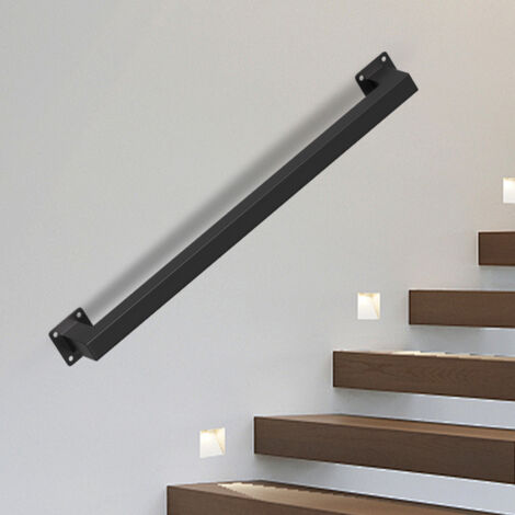 TolleTour Barandilla de escalera mural Pasamanos de escalera negro  Revestimiento de barandilla Longitud 60 cm Fabricado en metal Interior Exterior