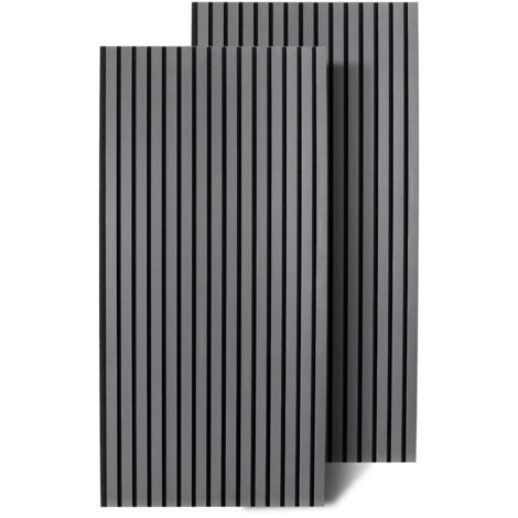 TolleTour Aislamiento acústico Lote de 2 paneles acústicos con aspecto de madera 60 x 120 x 2,1 cm Gris