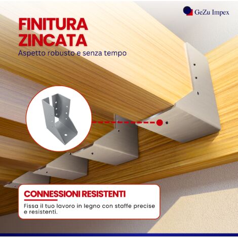 Staffa Zincata TECFI Per Travi In Legno &ndash; Coppia Piastre Di Ancoraggio