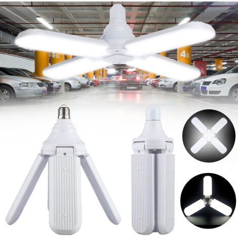 LED-Garagenbeleuchtung 50 W, 4 klappbare LED-Köpfe Trilright, Deckenbeleuchtung für Garage, 3.200 lm, 6.500 K, Weiß, Werkstattbeleuchtung, formbare LED-Lampen für Garage, Werkstattbeleuchtung (1/5)