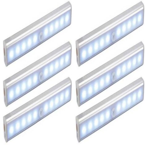 6er Set 10 LED-Leuchten, Kabellos, USB Wiederaufladbar, Magnetisch, Bewegungsmelder, 2 Leuchtmodi, Tragbar. Schranklicht, Notlampe, Kindernachtlicht, Extra (1/5)