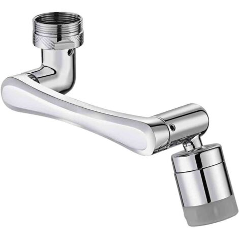 Multifunktions-Auszieharmatur mit 1440°-Drehung, Magic Swivel Armatur, Strahlregler-Armatur mit zwei Wasserauslassarten für Küche und Bad – Silber (1/5)