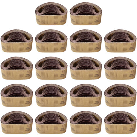 Schleifbänder 533 x 75 mm, Körnung 40/80/120/150/240/400/600 für Bandschleifer, zum Schleifen, Feilen, Schärfen und Entzundern (18 Stück) (1/5)