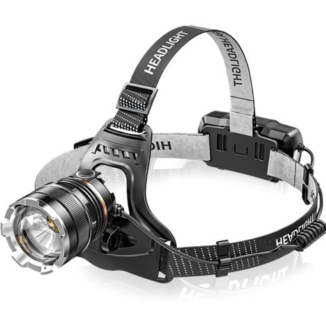 Wiederaufladbare LED-Stirnlampe, superhell, 50.000 Lumen, 6 LED-Modi, Sensor und rotes Licht, wiederaufladbar über USB, 5200 mAh, IPX6 wasserdicht, leicht, verstellbar, Mini-Stirnlampe