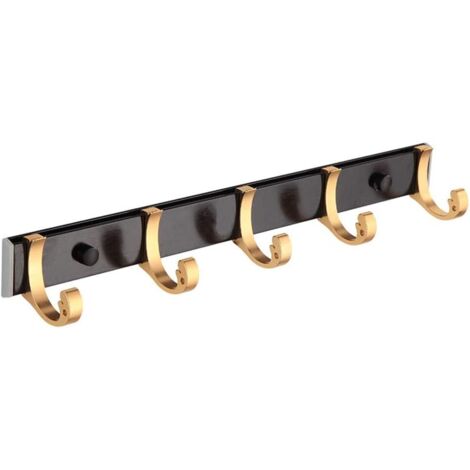 Kleiderständer Kleiderständer, Space Black Aluminium Wandhaken, multifunktionaler Haken für Schlafzimmer, Küche, Badezimmer, starke Tragfähigkeit, nicht leicht zu verformen (1/5)