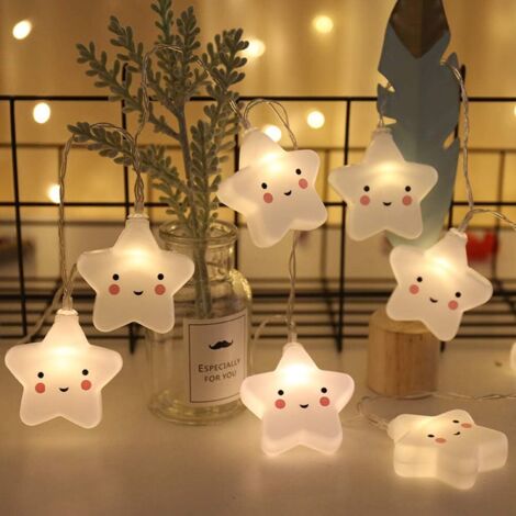 Baby Kinder niedliche Lampe Schlafzimmer Licht Flur Dekoration kleines Nachtlicht Halloween Weihnachten Urlaub Lichterketten 10 LED mit batteriebetrieben Party Klassenzimmer Esszimmer Dekoration (Wolk (1/5)