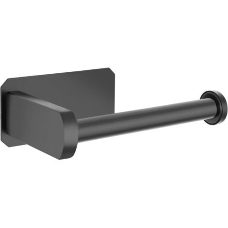 Einwandfrei Ungebohrter Toilettenpapierhalter Premium-Kollektion Modell Toilettenpapierhalter aufkleben (Schwarz) (1/5)