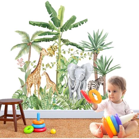 Tier-Wandaufkleber, Waldbaum-Wandaufkleber, Tier-Wandaufkleber für Kinderzimmer, Fuchs, Hirsch, Wanddekoration, Baby-Kinderzimmer, Kinderzimmer (1/5)
