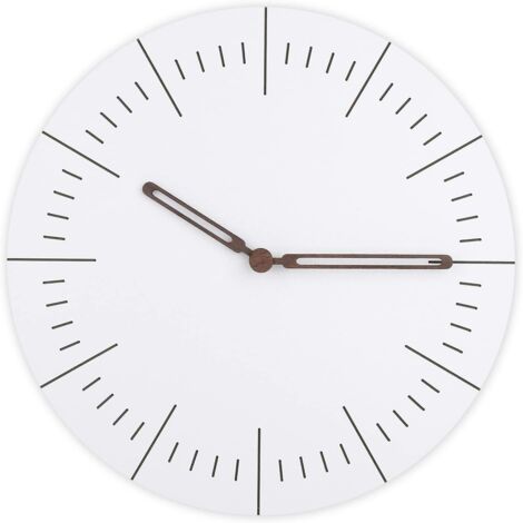 Pendule Murale en Bois, Horloge Ronde Silencieuse, Horloge Murale Mince Moderne, Basics Horloge Murale Traditionnelle, Décoration pour Chambre, Salon, Bureau(30cm, Épaisseur 5mm-Blanc) (1/5)