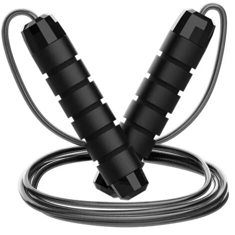 Verstellbares Springseil aus Stahl mit PVC-Beschichtung, weichen, rutschfesten Schwammgriffen, ideal für Fitness, Cardio und Gewichtsabnahme (1/5)