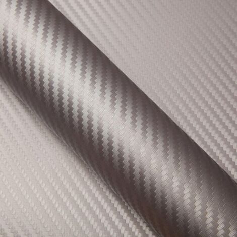 DIMEXACT - Covering carbone argent pour surface plane - 152 cm x 2.5 m - En Rouleau