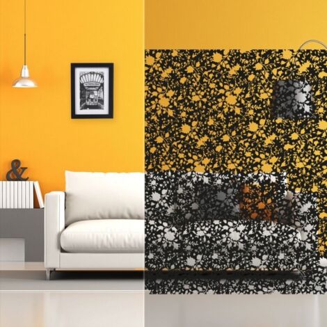 DIMEXACT - Film adhésif décoratif à fleurs noires - 152 cm x 0.5 m - En Rouleau (1/4)