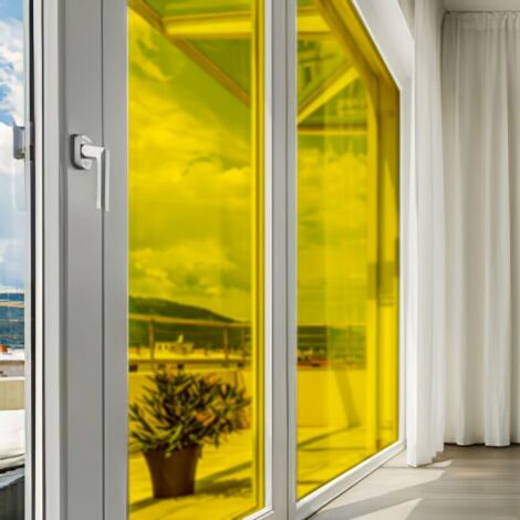 DIMEXACT - Film couleur jaune transparent - 61 cm x 2 m - En Rouleau