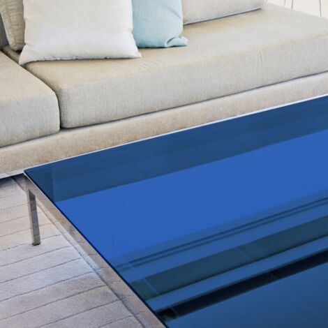 DIMEXACT - Film de protection pour table en verre bleu roi transparent - 152 cm x 5 m - En Rouleau