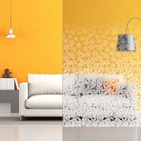 DIMEXACT - Film dépoli avec dégradé de fleurs - 152 cm x 0.5 m - En Rouleau (1/4)