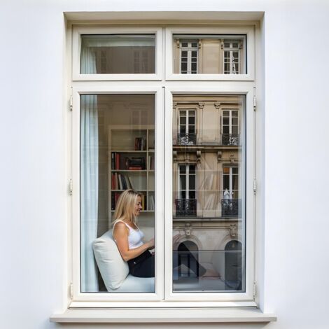 Film miroir sans tain réfléchissant pour petit vitrage – alu clair – 75 cm x 0.5 m – Réduit éblouissement 64% – Pose facile en intérieur – Dimexact