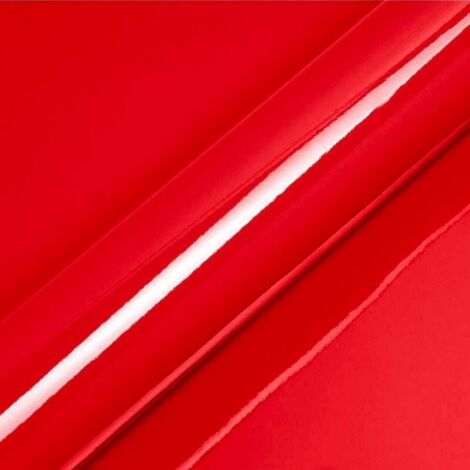 DIMEXACT - Vinyle covering rouge brillant pour surface plane avec colle airflow - 122 cm x 10 m - En Rouleau