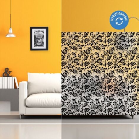 DIMEXACT - Film décoratif électrostatique floral style baroque - 120 cm x 5 m - En Rouleau (1/3)