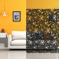 DIMEXACT - Film adhésif décoratif à fleurs noires - 152 cm x 1 m - En Rouleau