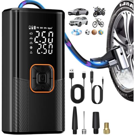Mini Compresseur Air Portable Sans Fil, 150PSI, 100W, Affichage Digital pour Pneus