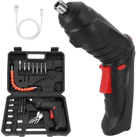 Tournevis Électrique Sans Fil 4.2V, 3.5Nm, Recharge USB avec LED, Coffret Outils pour Bricolage et Réparation Maison