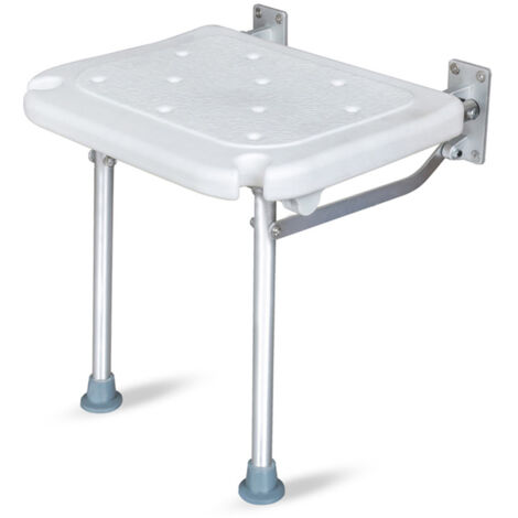 Decdeal – Banc de douche mural pliant – Siège confortable en alliage d'aluminium – Capacité 180 kg – Fentes pour pomme de douche – Pieds antidérapants