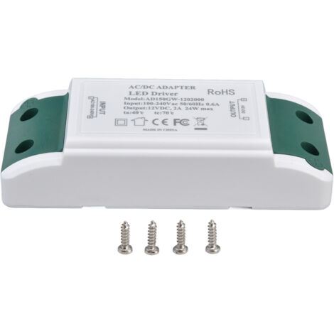 Eosnow – Pilote LED 12V 24W 2A – Transformateur pour bandes lumineuses et éclairage d'armoire – AC 100-240V – Installation facile et sécurisée - AC100-240V